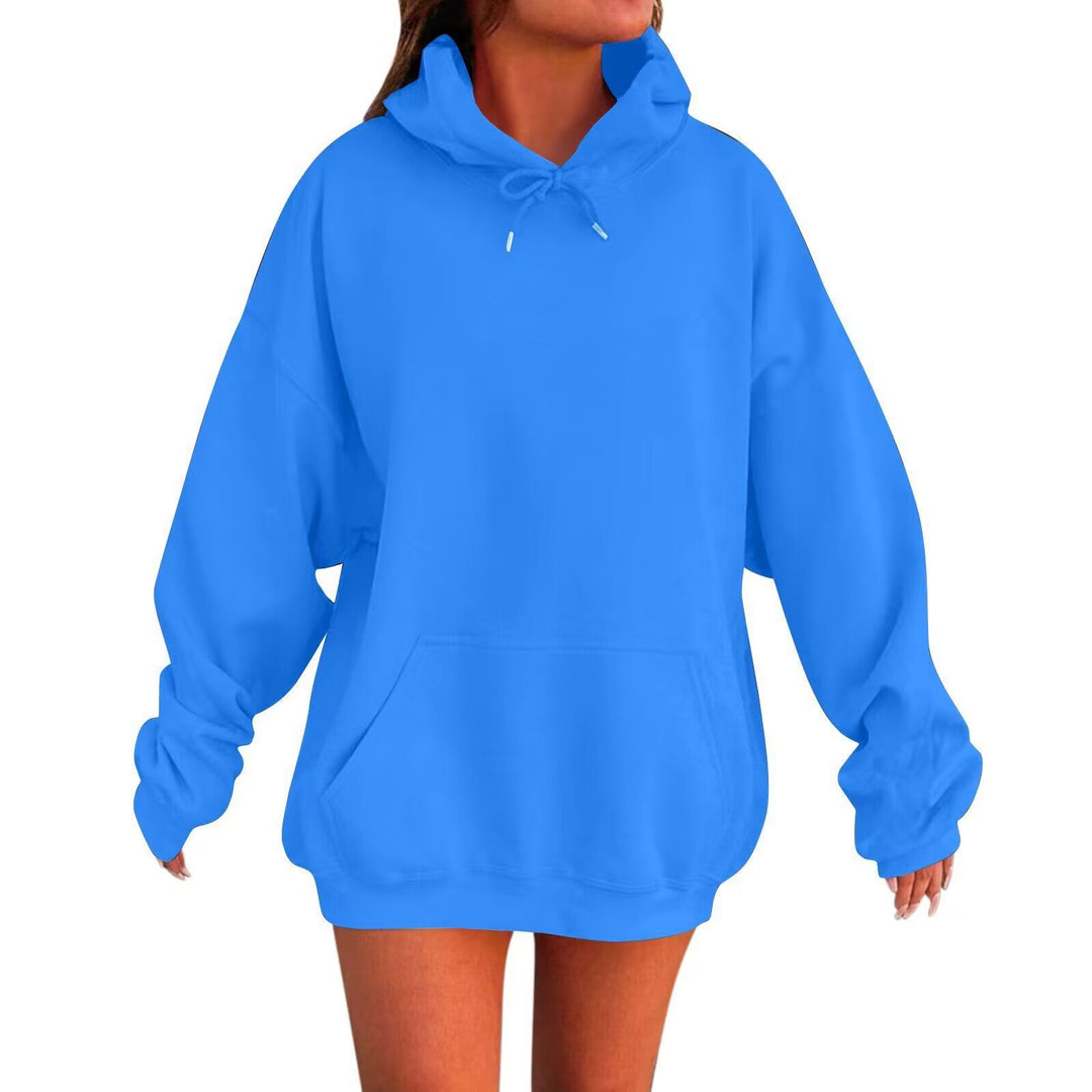 Women's Oversized Hoodie Dress with Kangaroo Pocket, Extended Silhouette and Soft French Terry