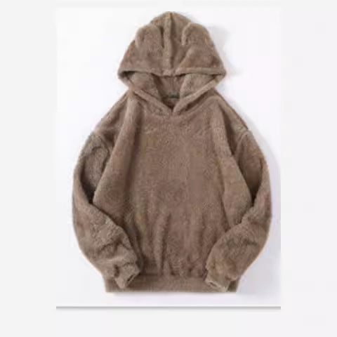 Women's Teddy Hoodie with Ears, Elastic Waistband and Extra Soft Plush