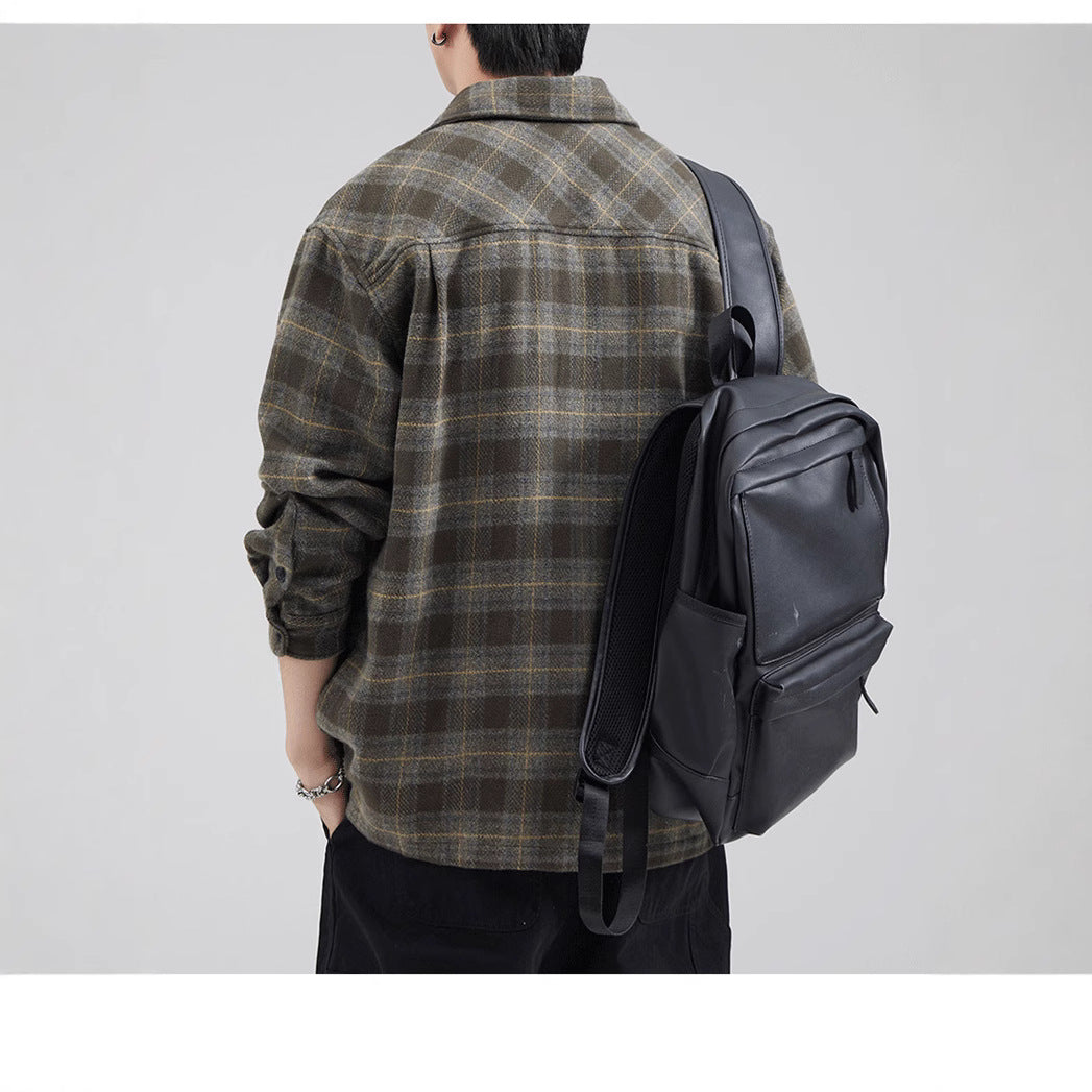 Men's Casual Checkered Pattern Shirt Jacket