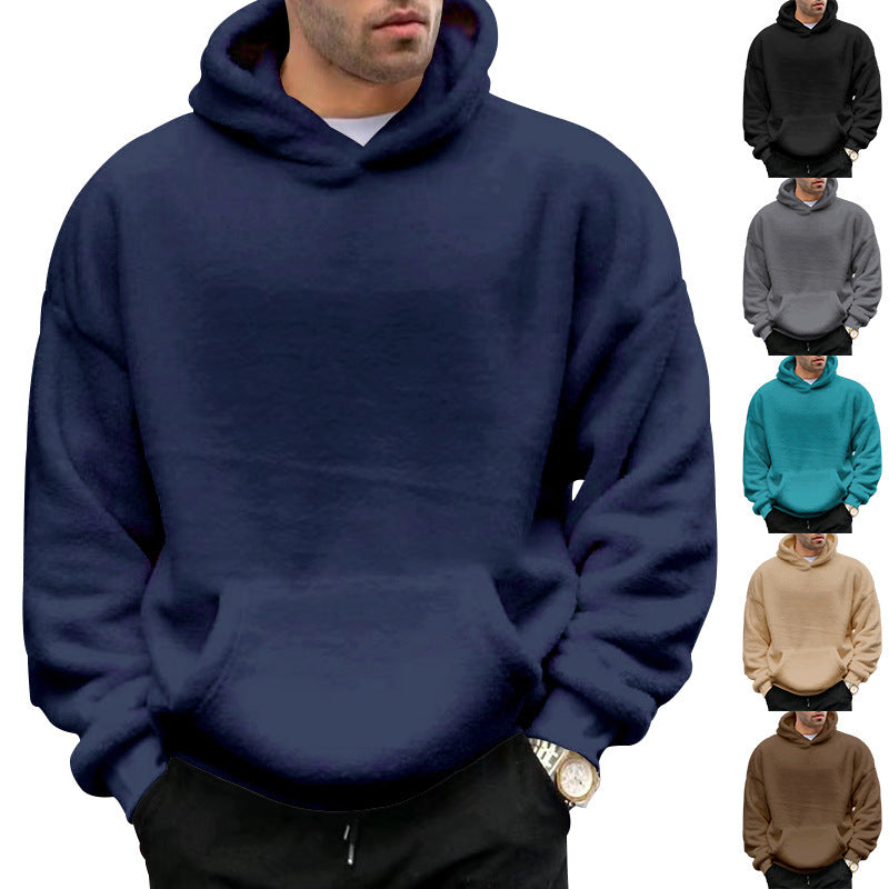 Unisex Cozy Teddy Fleece Hoodie with Oversized Fit and Kangaroo Pocket