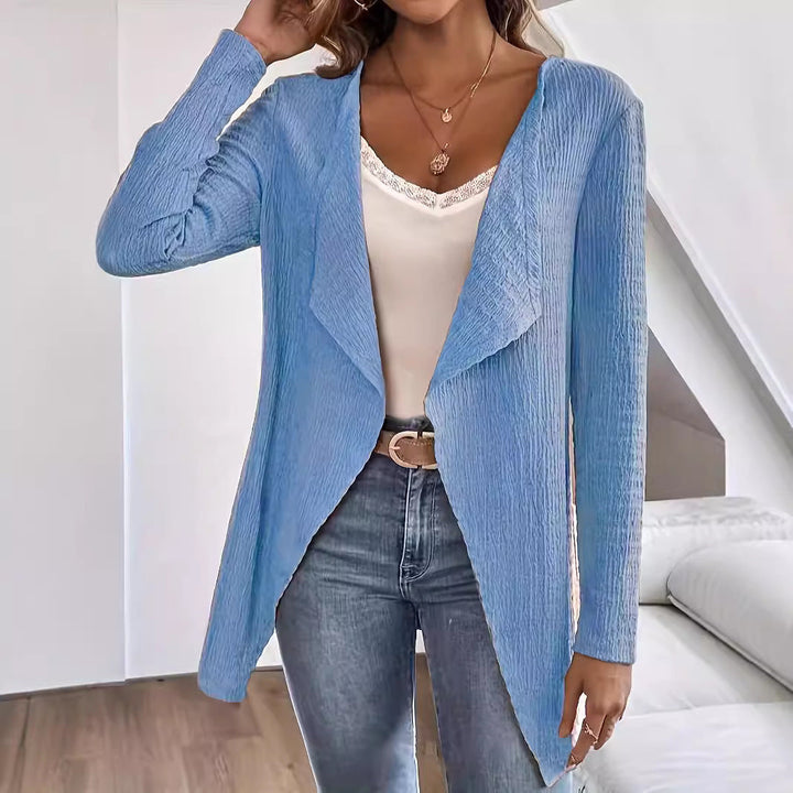 Women's Waterfall Blazer made of Crinkle Structure, Lightweight and Open