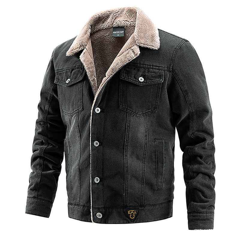 Men's Denim Jacket with Fleece Lining