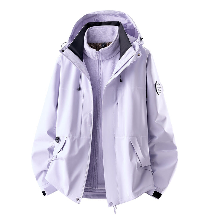 Women's Three-piece Waterproof Outdoor Jacket with Removable Fleece Inner Layer