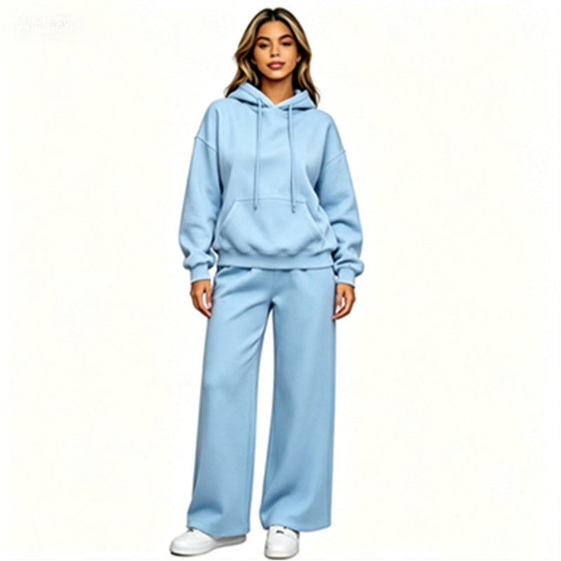 Women Comfortable Oversized Hoodie with Wide Jogging Pants