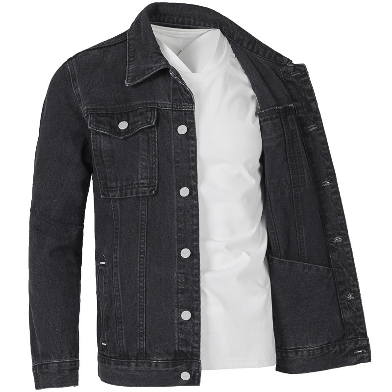 Men's Jeans Jacket in Modern Slim-Fit Design with Practical Pockets and Sturdy Rivets