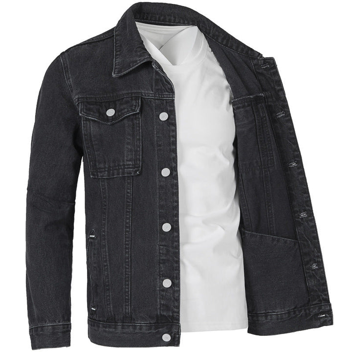 Men's Jeans Jacket in Modern Slim-Fit Design with Practical Pockets and Sturdy Rivets