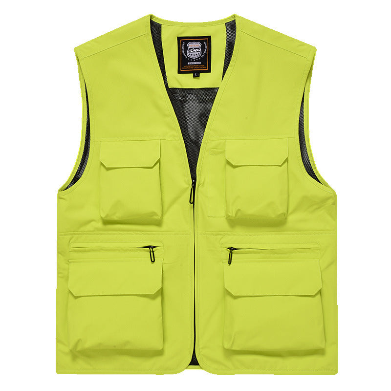 Men's Photographer Utility Vest with Generous Zip and Flap Pockets