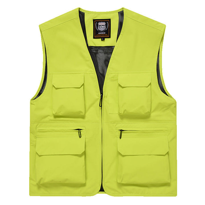 Men's Photographer Utility Vest with Generous Zip and Flap Pockets