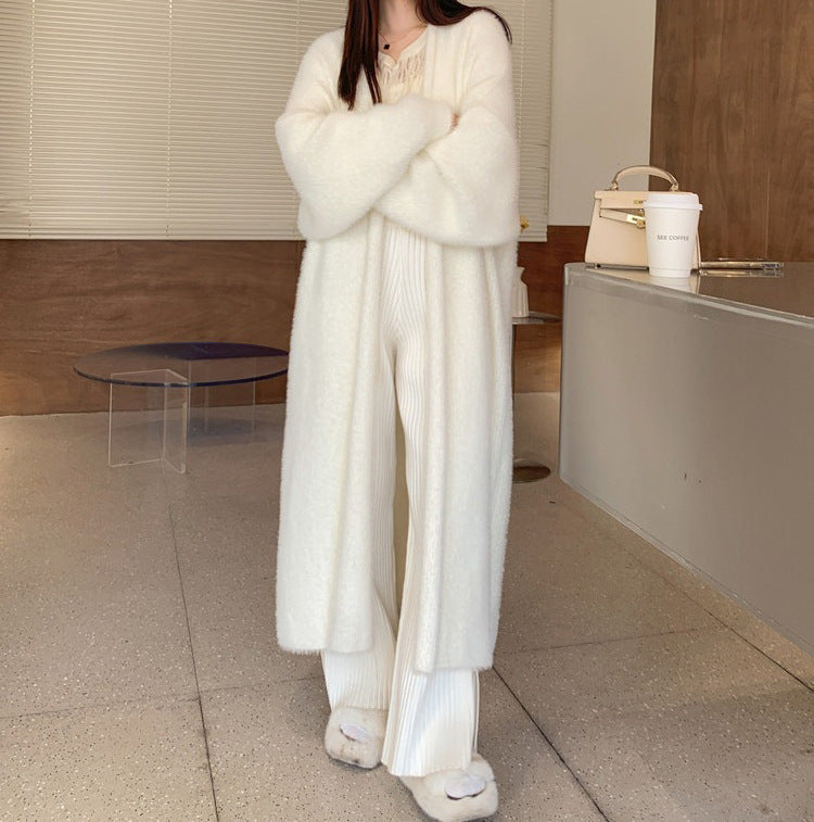 Women's Long Oversized Maxi Knit Cardigan with Open Front