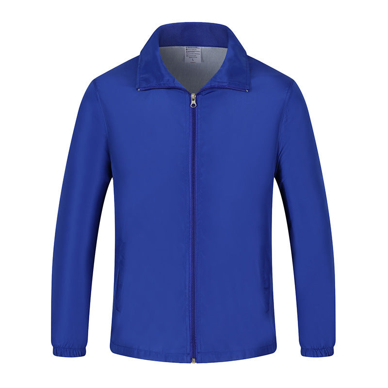 Men's Lightweight Windproof Leisure Jacket with Full-length Zipper & Elastic Cuffs