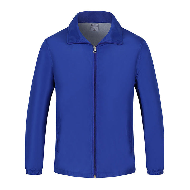 Men's Lightweight Windproof Leisure Jacket with Full-length Zipper & Elastic Cuffs