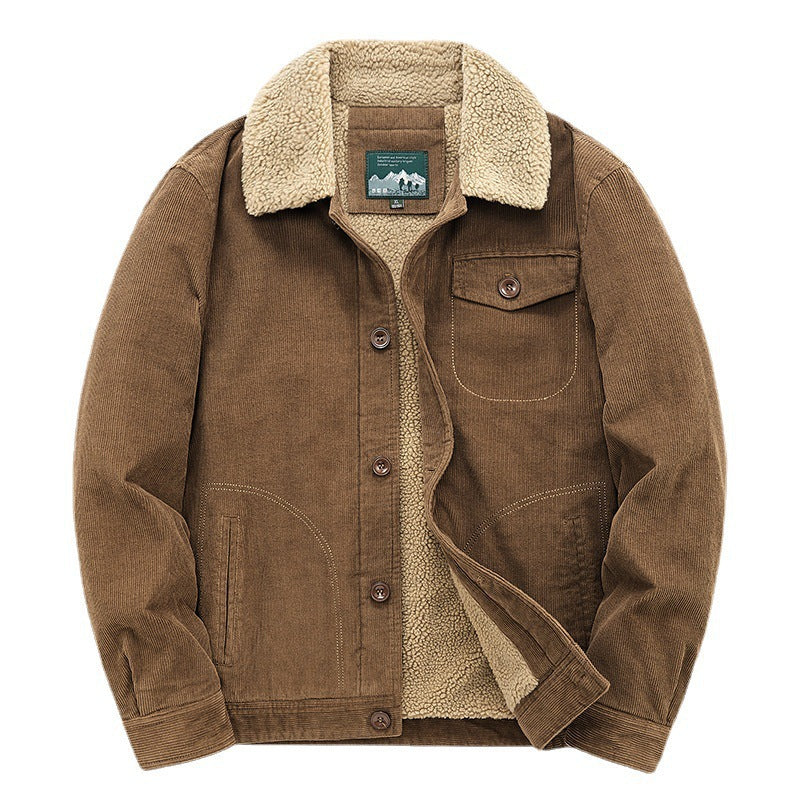 Men's Casual Cord Jacket with Teddy Lining