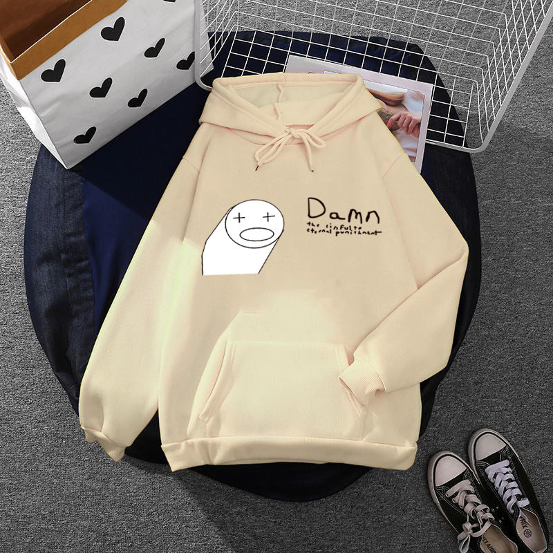 Unisex Oversized Hoodie with Minimalist Front Print and Kangaroo Pocket