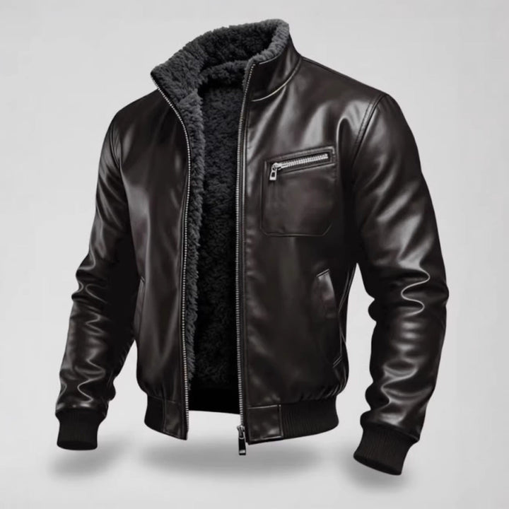Men's Leather Jacket with Lining