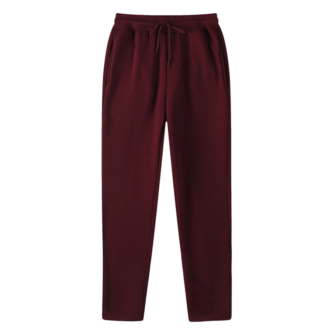 Men's Straight-cut Sweatpants made of Mottled Cotton Blend with Elastic Waistband, Drawstring, and Side Pockets