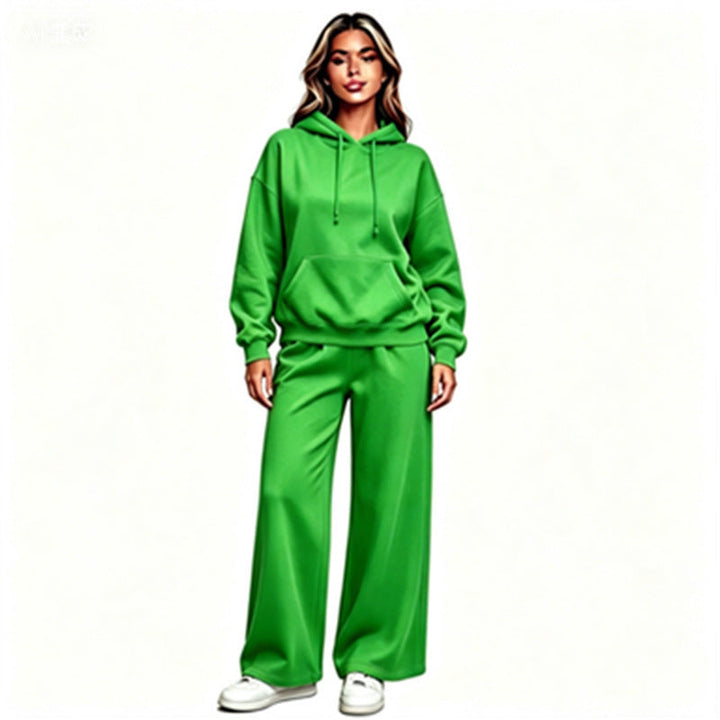 Women Comfortable Oversized Hoodie with Wide Jogging Pants