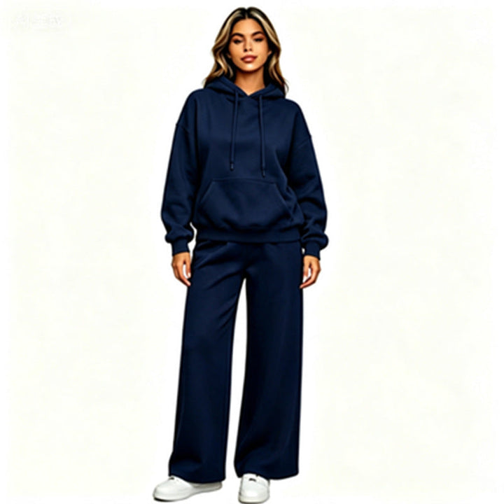 Women Comfortable Oversized Hoodie with Wide Jogging Pants