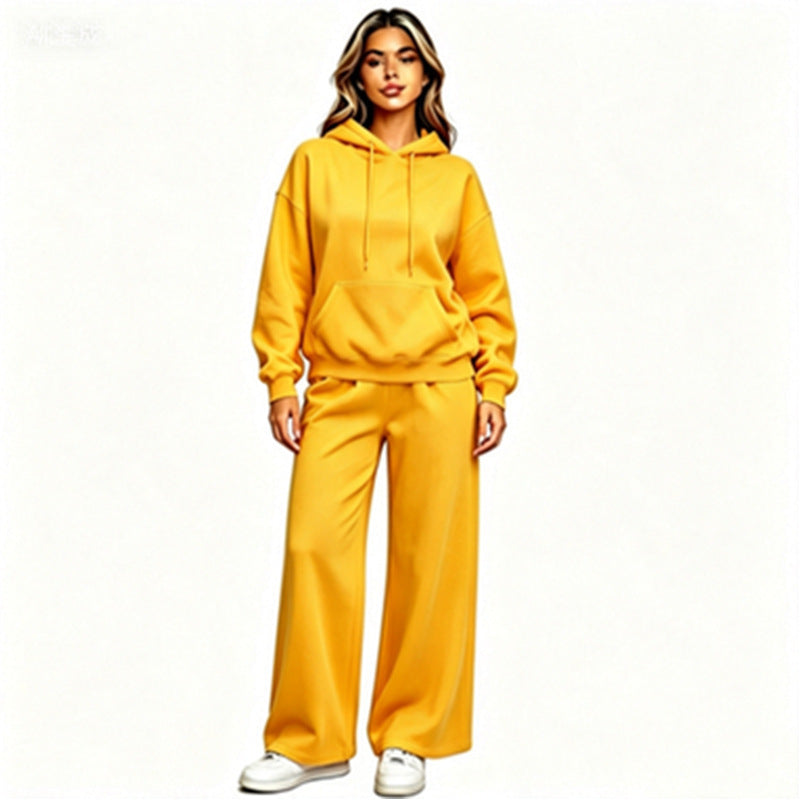 Women Comfortable Oversized Hoodie with Wide Jogging Pants