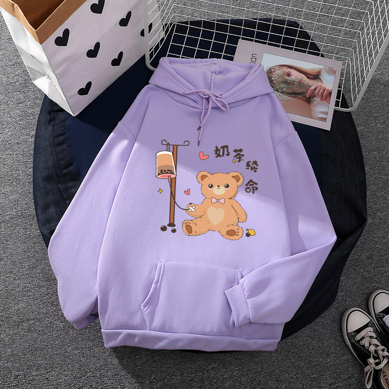 Women's Hoodie with Minimalist Graphic, Loose Oversized Fit and Kangaroo Pocket