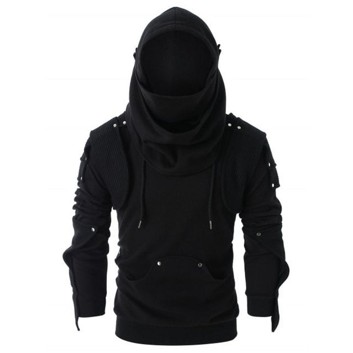 Men's Stylish Hoodie with Innovative Collar and Practical Pockets
