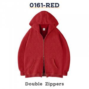 Unisex Oversized Hoodie Jacket with Double Zipper and Kangaroo Pockets