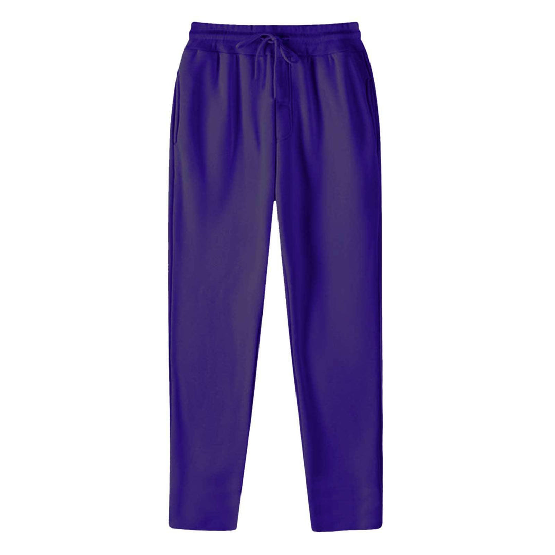 Men's Straight-cut Sweatpants made of Mottled Cotton Blend with Elastic Waistband, Drawstring, and Side Pockets