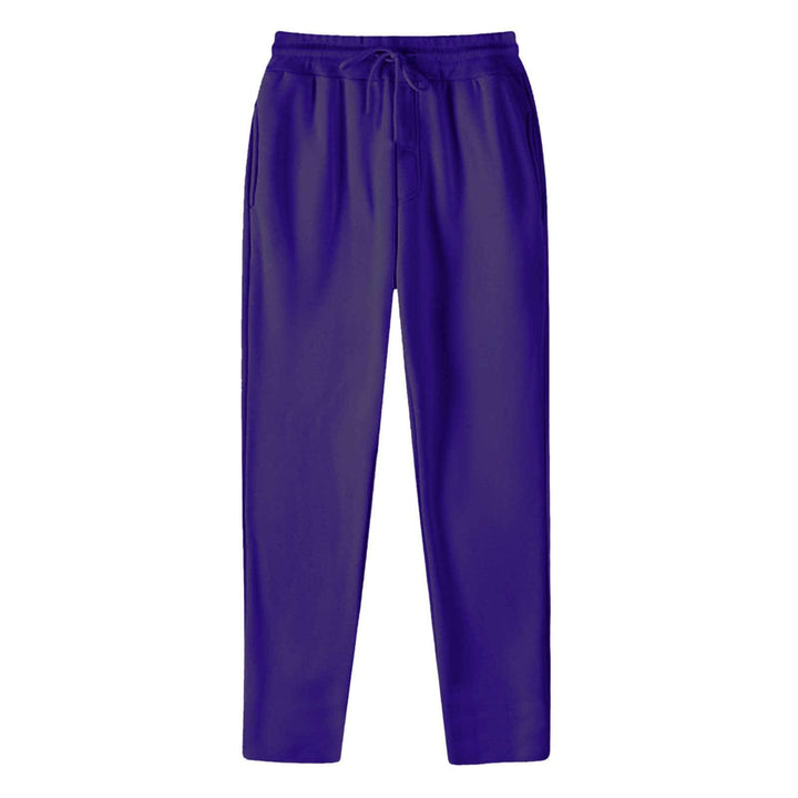 Men's Straight-cut Sweatpants made of Mottled Cotton Blend with Elastic Waistband, Drawstring, and Side Pockets