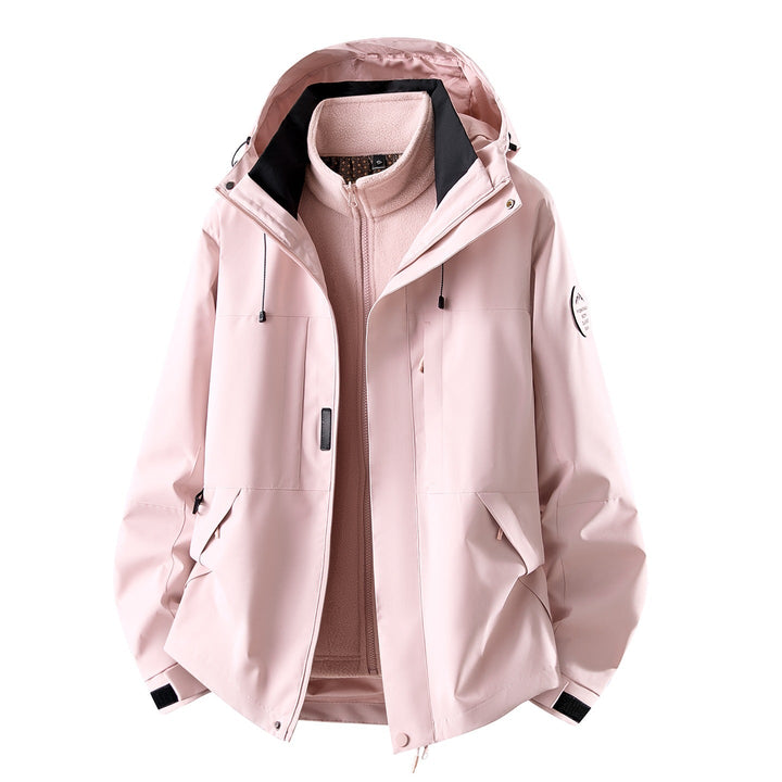 Women's Three-piece Waterproof Outdoor Jacket with Removable Fleece Inner Layer