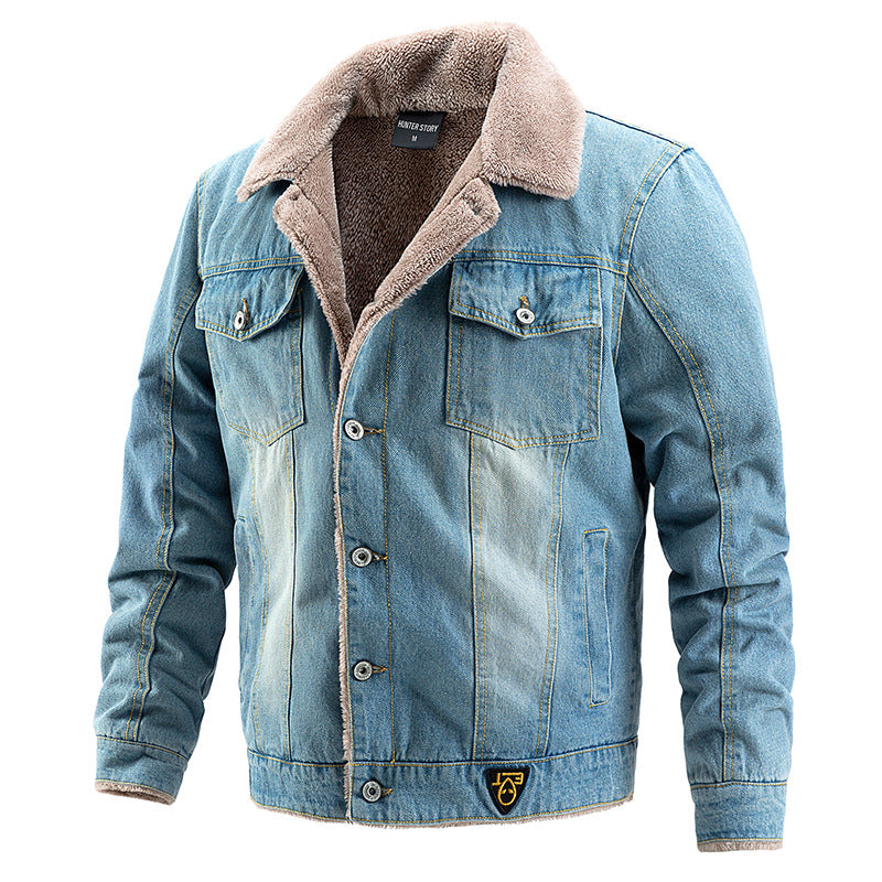 Men's Denim Jacket with Fleece Lining