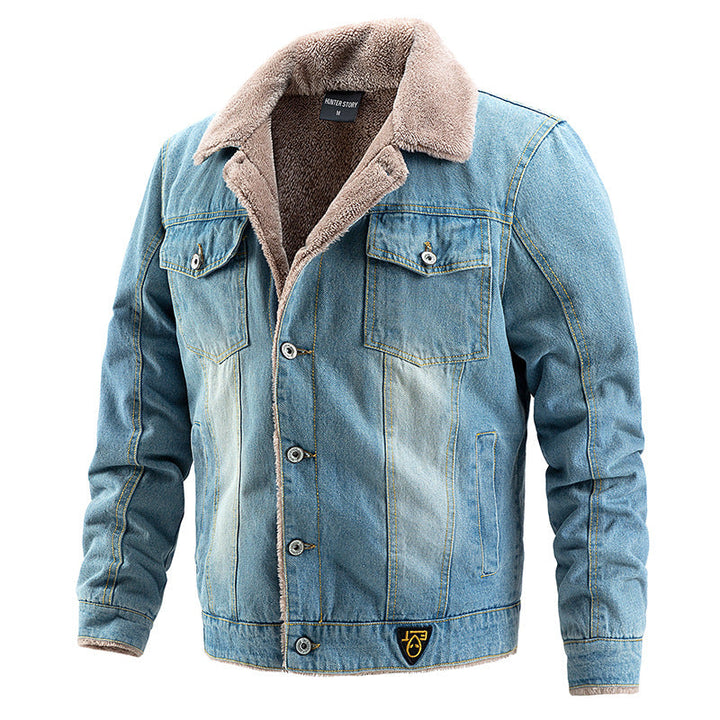 Men's Denim Jacket with Fleece Lining