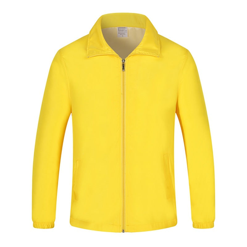 Men's Lightweight Windproof Leisure Jacket with Full-length Zipper & Elastic Cuffs