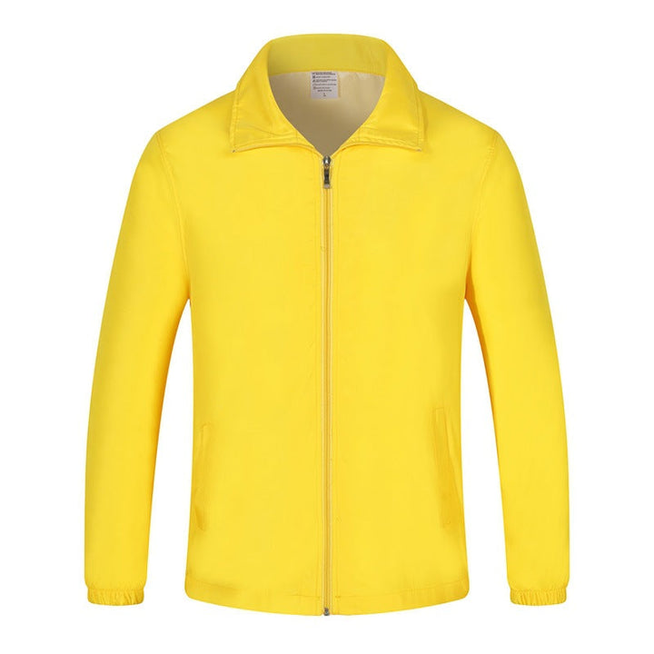 Men's Lightweight Windproof Leisure Jacket with Full-length Zipper & Elastic Cuffs