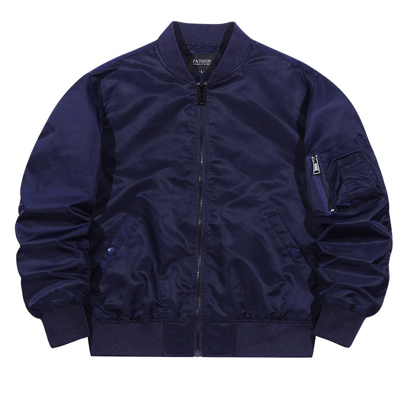 Men's Matte-shell Insulated Bomber Jacket with Reinforced Sleeve Zip Pocket and Snap-flap Hand Pockets