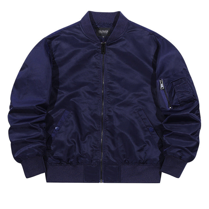 Men's Matte-shell Insulated Bomber Jacket with Reinforced Sleeve Zip Pocket and Snap-flap Hand Pockets