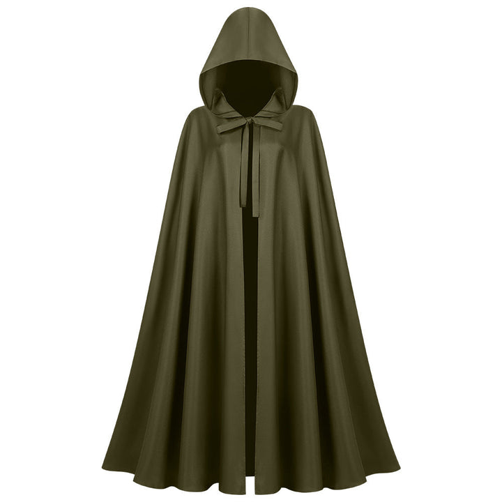 Unisex Longer Hooded Cloak made of Water-repellent Polyester with a Full Round Cut and Drawstring