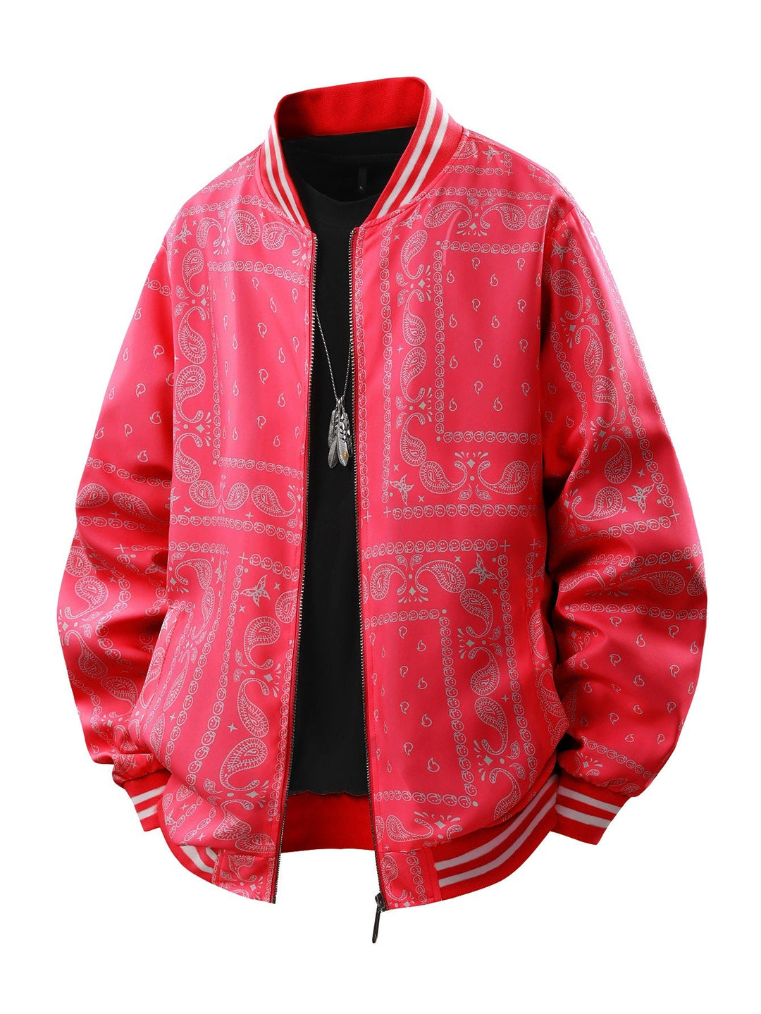 Men's Cool Bomber Jacket with Paisley Pattern