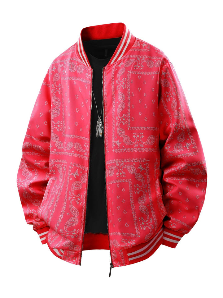 Men's Cool Bomber Jacket with Paisley Pattern