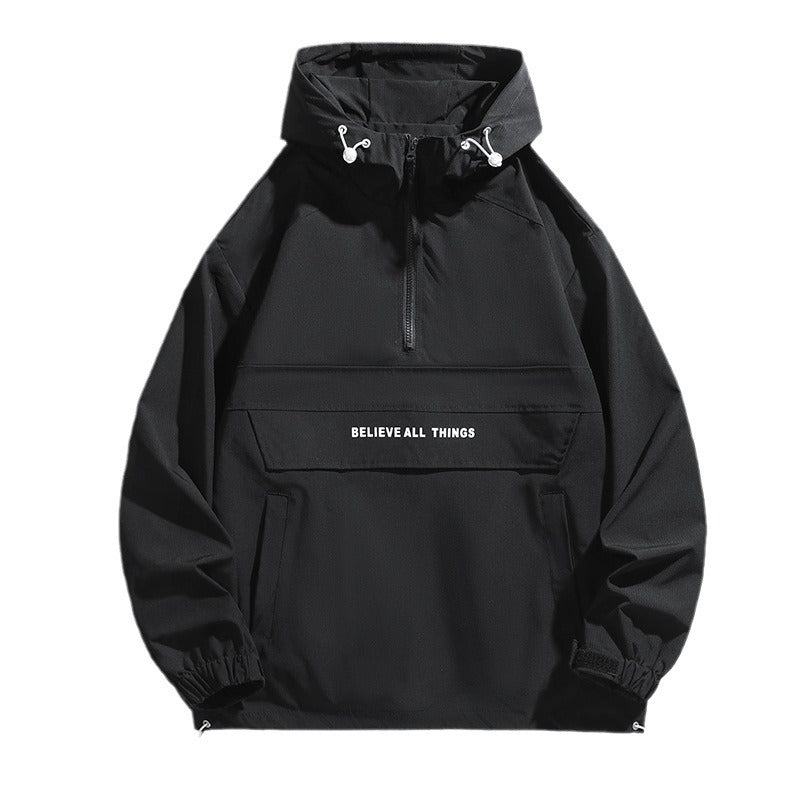 Men's Stylish Outdoor Jacket with High Collar