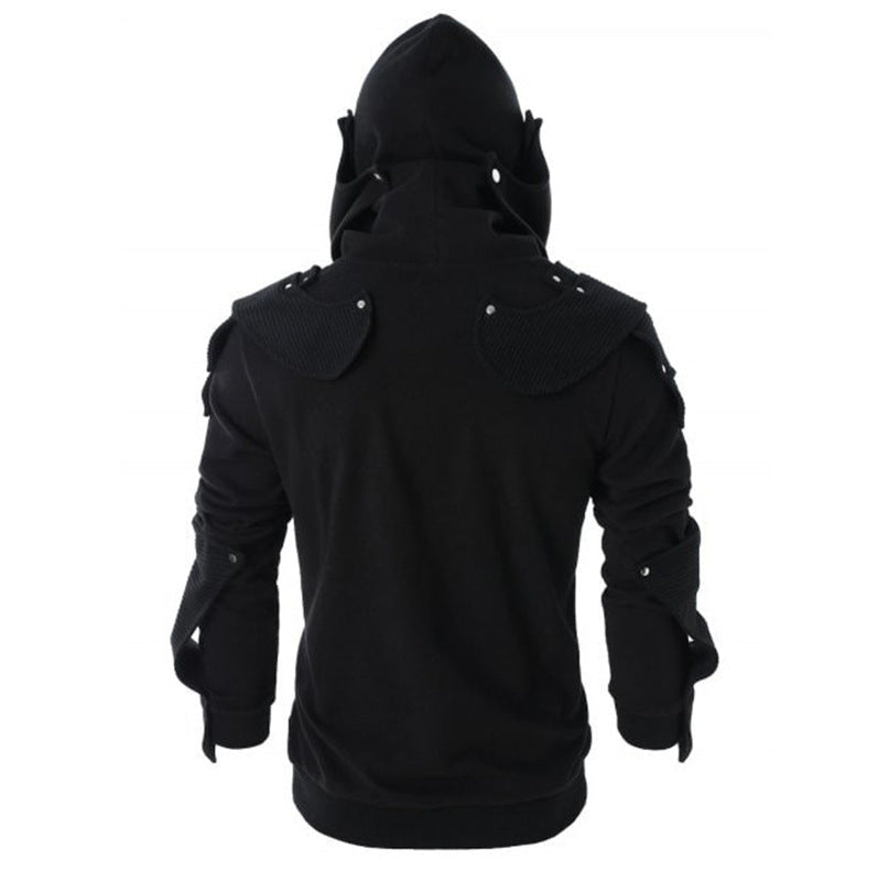 Men's Stylish Hoodie with Innovative Collar and Practical Pockets