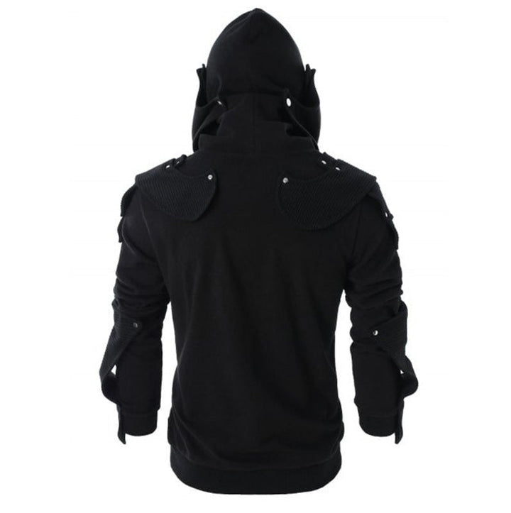 Men's Stylish Hoodie with Innovative Collar and Practical Pockets