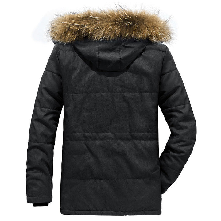Men's Arctic Utility Parka with Full Teddy Lining, Two-way Zipper and Detachable Fur Hood