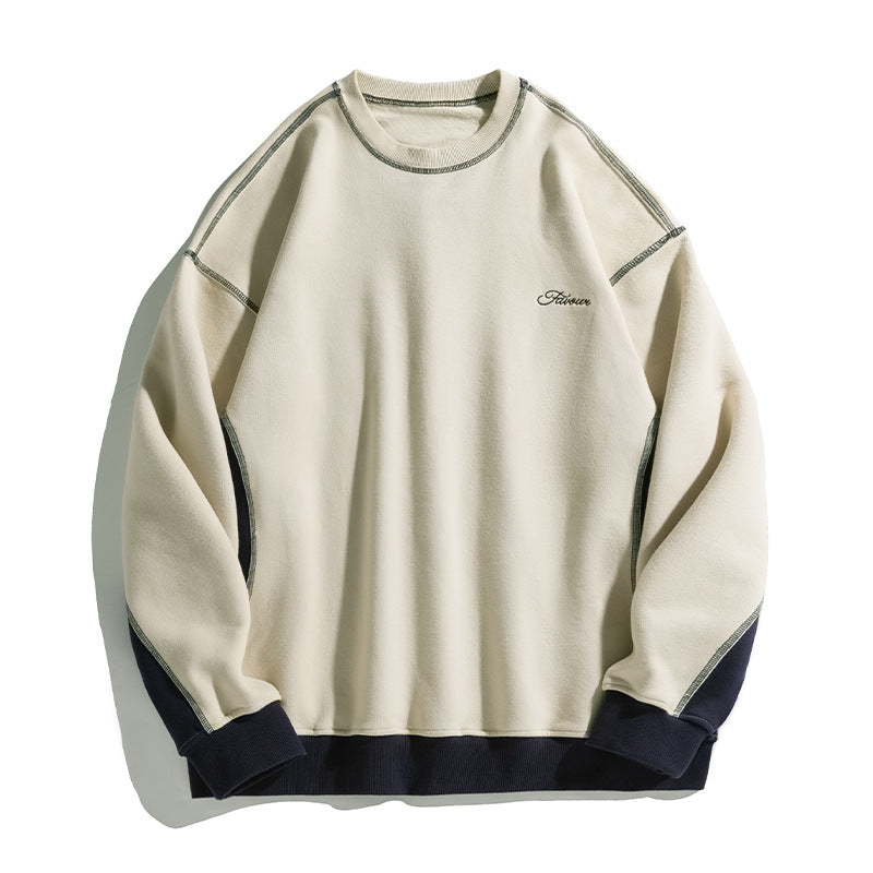 Unisex Oversize Sweatshirt with Contrast Seams, Raglan Sleeves and Ribbed Hem