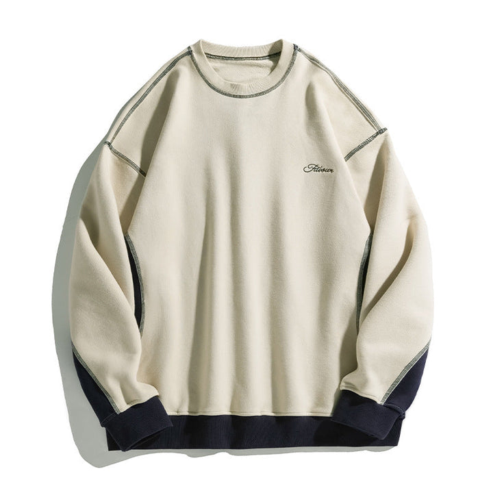 Unisex Oversize Sweatshirt with Contrast Seams, Raglan Sleeves and Ribbed Hem