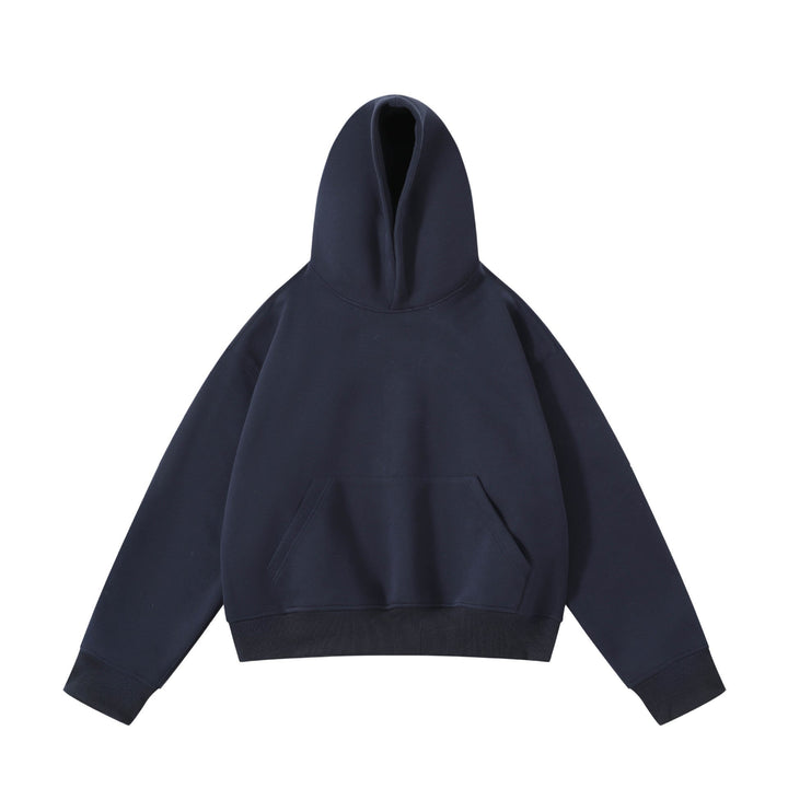 Unisex Heavy Oversized Hoodie with Double-layered Hood Kangaroo Pocket and Wide Ribbed Hem