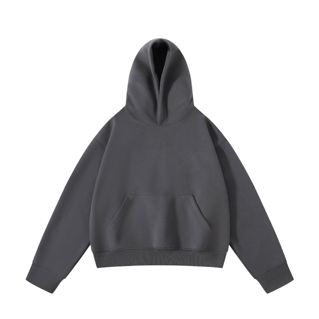 Unisex Heavy Oversized Hoodie with Double-layered Hood Kangaroo Pocket and Wide Ribbed Hem