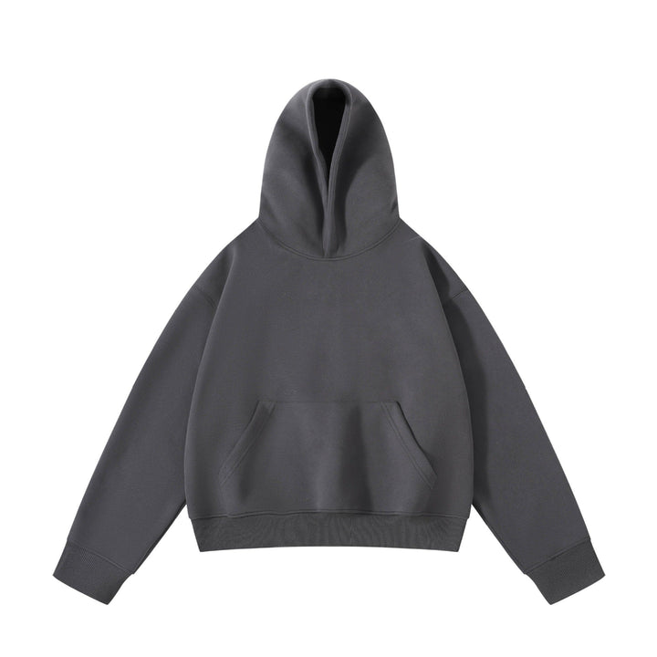 Unisex Heavy Oversized Hoodie with Double-layered Hood Kangaroo Pocket and Wide Ribbed Hem