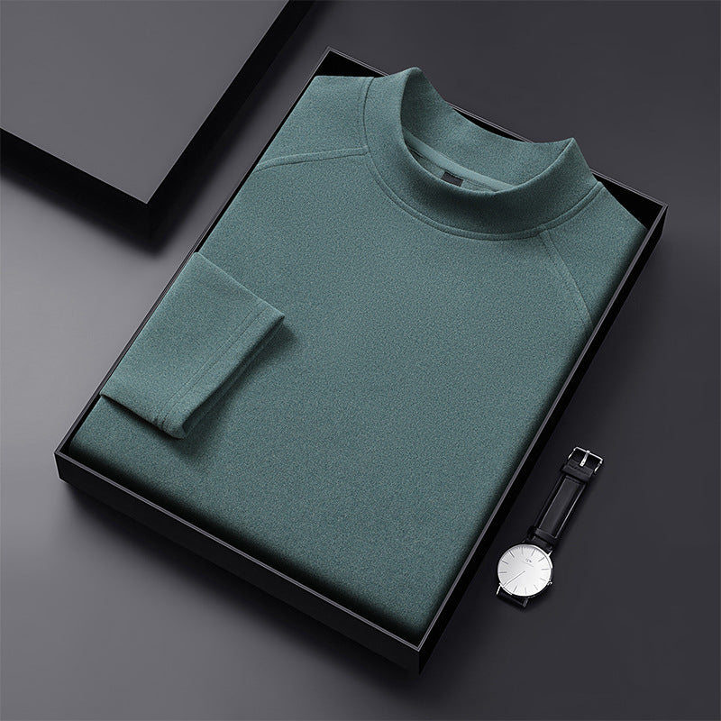 Men's Premium Mockneck Sweater made of Fine Wool Blend with Raglan Sleeves