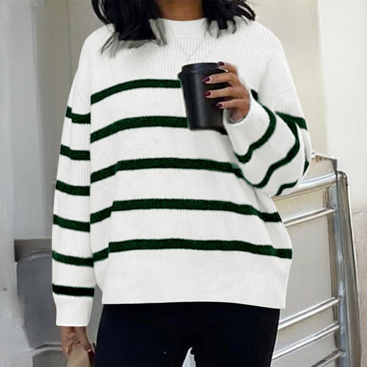 Women's Oversized Mohair Knit Sweater with Wide Carmen Boat Neckline and Fluffy Texture