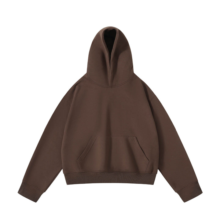 Unisex Heavy Oversized Hoodie with Double-layered Hood Kangaroo Pocket and Wide Ribbed Hem