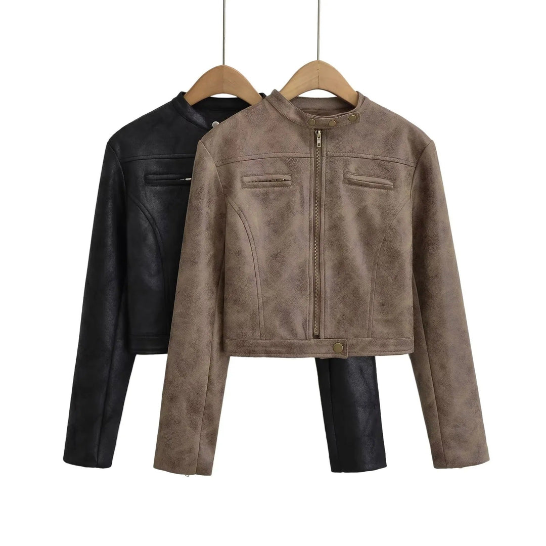 Cropped Leather Jacket